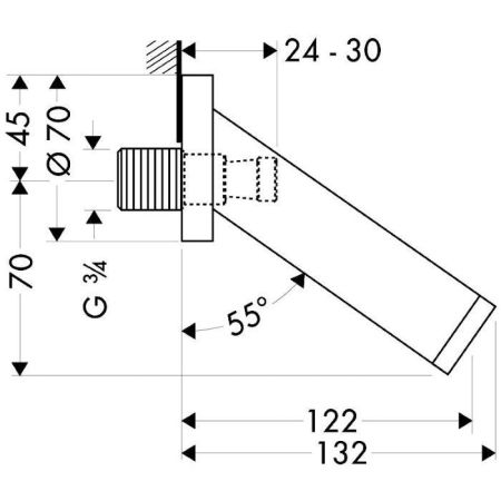 AX Starck Излив для ванны, 122мм, настенный, ¾’, цвет: хром, артикул 10410000