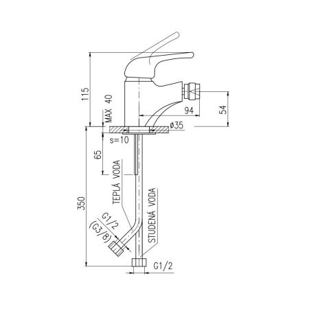 Смеситель для биде Rav Slezak SAZAVA SA544.5, хром, артикул SA544.5