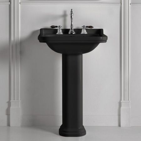 Kerasan Waldorf Раковина керамическая 60х55см, c 1 отверстием под смеситель, цвет: черный, заглушка хром, артикул 4140K4 nero/cr *1