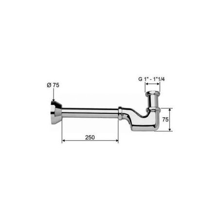 Daniel Complementi Сифон для раковины/биде, под донный клапан 1 1/4", золото