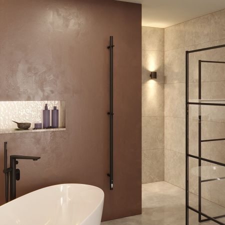 Полотенцесушитель электрический Terminus Стойка UNO круг 160, черный муар, артикул 4670078557742