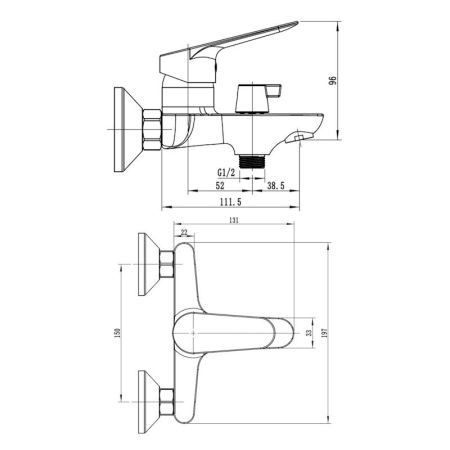 Смеситель для ванны ESKO KZ54W, белый