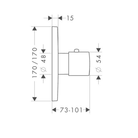 AX Citterio M Встраиваемый термостат для душа, 1 потреб, (внешняя часть), цвет: хром, артикул 34715000