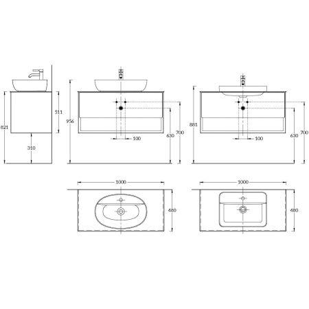 Тумба PLAZA Modern подвесная 100 белый 1 ящик + полка