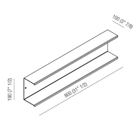 Agape Mach 2 Полка двойная 80х10х19 см, цвет: сатин, артикул AMC20925SP