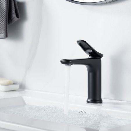 Смеситель для раковины Shevanik S4701H, черный