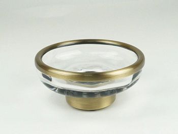 Surya Crystal, мыльница на металлическом основании 11,5х11,5хh4,5 см, стекло с эффектом волны, цвет светлая бронза