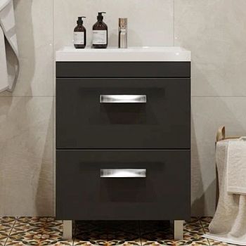 Тумба под раковину напольная Velvex Orlando tn.ORL.CLA.60.2Y графит, 60 см