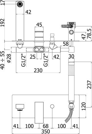 Смеситель для ванны с душем Paffoni Elle EL001NO (с внутренней частью), артикул EL001NO