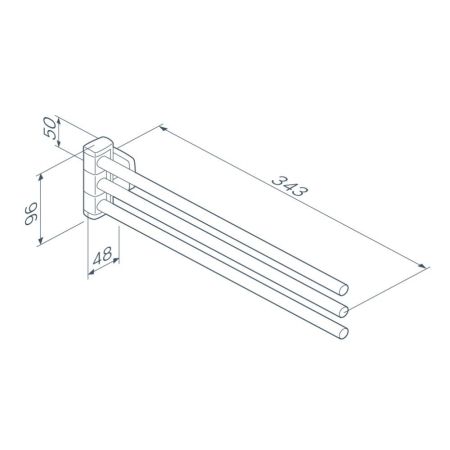 A9032722 Gem, Тройная вешалка-вертушка для полотенец, черная, артикул A9032722