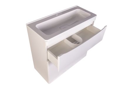 Тумба напольная "Бергамо мини 90" (2 ящ.) Люкс антискрейтч белый, PLUS, артикул СС-00002361