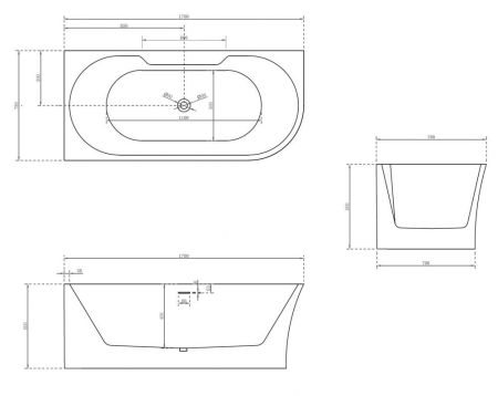 Акриловая ванна ABBER AB9335-1.7 L