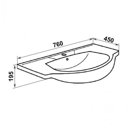 УМЫВАЛЬНИК RUNO мебельный Rosa Элеганс 75 (УТ000001314), артикул УТ000001314