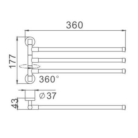 Полотенцедержатель Haiba HB113, хром