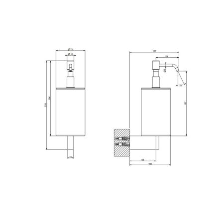 GESSI Origini Дозатор для жидкого мыла настенный белый/Finox Brushed Nickel, артикул 66413#149