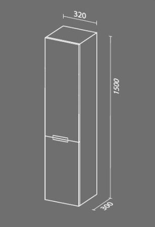 Шкаф пенал SanVit Палома 32 ppal с фактурой под дерево подвесной Карпатская ель, артикул ppal