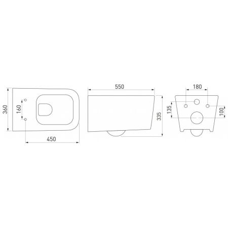 Комплект BERGES для монтажа  подвесного унитаза: инсталляция NOVUM525, кнопка S5 SoftTouch черная, унитаз FLOE Rimless, сидение дюропласт Floe Slim SO, микролифт, быстросъем, артикул 043230