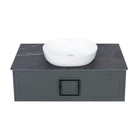 Тумба под раковину подвесная La Fenice Cubo FNC-01-CUB-G-90, серо-зеленая, артикул FNC-01-CUB-G-90