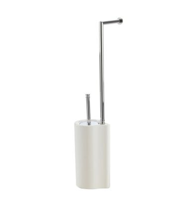 Stil Haus Medea, стойка: бумагодержатель + ерш керам., цвет черный мат. - белая керамика, артикул ME972(23)