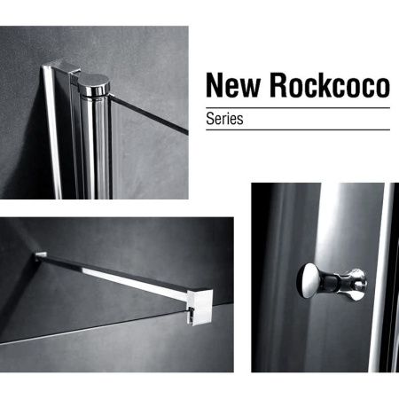 Душевой уголок Gemy New Rockcoco 80х190 квадратный одна распашная дверца профиль Хром стекло прозрачное