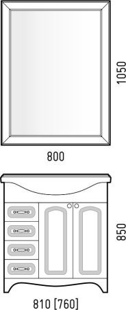 Зеркало "Классика 80" универсальное
