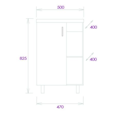 Тумба Onika Тимбер 50 напольная, белая мат./дуб сонома (ум. Фостер 50)