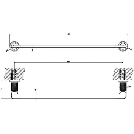 GESSI INCISO Полотенцедержатель, 45 см, цвет: золото