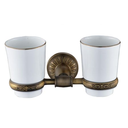 Стакан для ванной комнаты двойной Savol S-006668C, бронза, артикул S-006668C