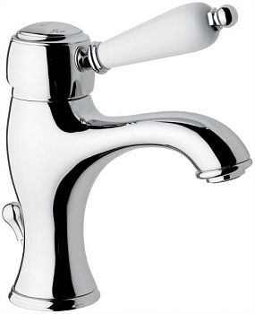 Emmevi Laguna, однорычажный смеситель для раковины (излив 11,5 см), с донным клапаном, цвет хром