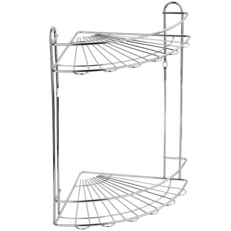 Полка для ванной комнаты и кухни угловая двойная, Romia, артикул KOR-2009