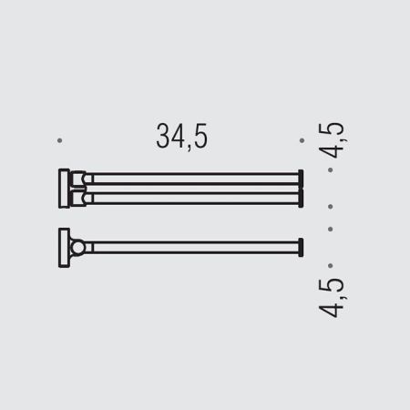 Colombo Plus Полотенцедержатель 34.5см, двойной, цвет: PVD нержавеющая сталь, артикул W4913.HPS1