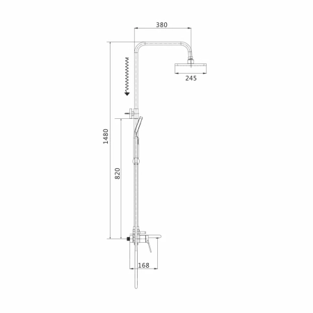 Душевая система Shevanik S8336, хром