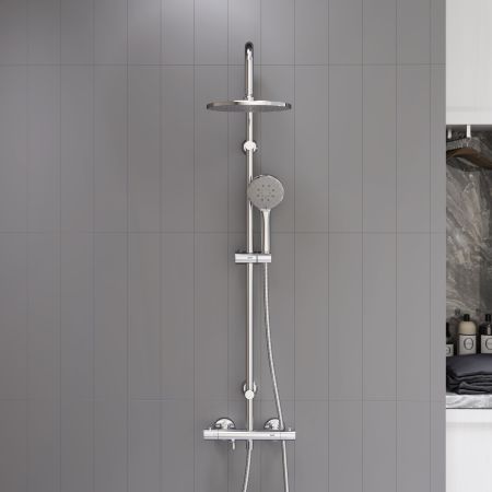 D0710500 Futura душевая система с ванно душевым ТМС смесителем, хром, артикул D0710500