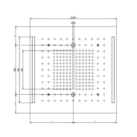 GESSI COLOUR Верхний душ 500х500 мм., встраиваемый в потолок, 3 режима, хромотерапия, внешняя часть, цвет Black Metal Brushed PVD, артикул 57977#707