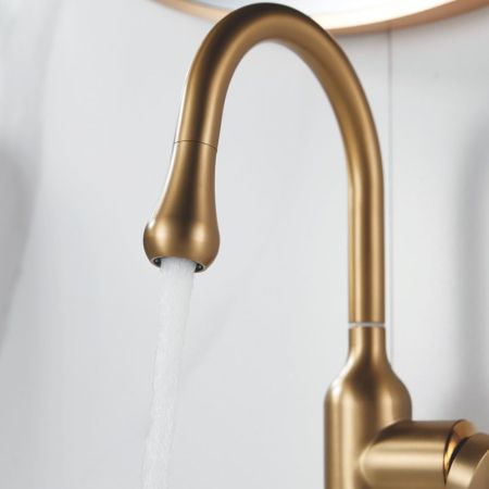 Смеситель для раковины Raffine F101G, золотой сатин, артикул F101G