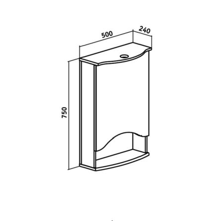 Зеркальный шкаф Runo правый Фортуна 50 (00000001027), артикул 00000001027
