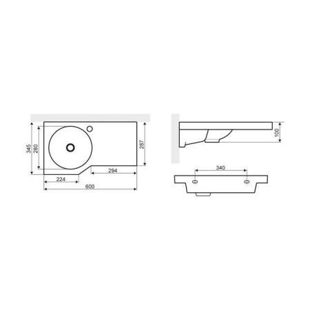 Умывальник EXCELLENT Be Spot, артикул CEEX.2301.600.WH