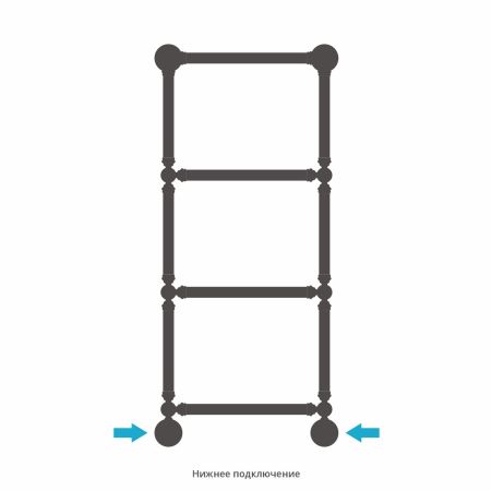 Полотенцесушитель водяной "Ренессанс 1386" 960х400 (ЗОЛОТО)