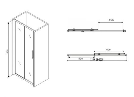 Душевая дверь ABBER Schwarzer Diamant AG30120BH