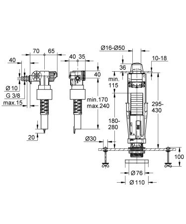 Набор переоснащения GROHE для установленных смывных бачков, Eco-комплект (37498PI0)