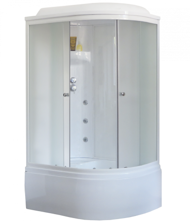 Душевая кабина Royal Bath RB 8120BK3-WC (белое/матовое) левая, артикул RB8120BK3-WC-L