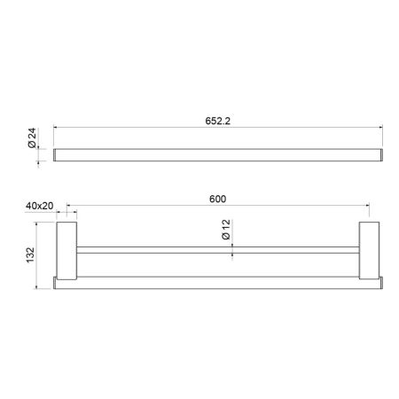 Полотенцедержатель двойной Timo Luiro хром (18556/00), артикул 18556/00