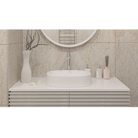 Умывальник WHITECROSS Obsidian A 50x35 (белый мат) иск. камень, артикул 0733.050035.200