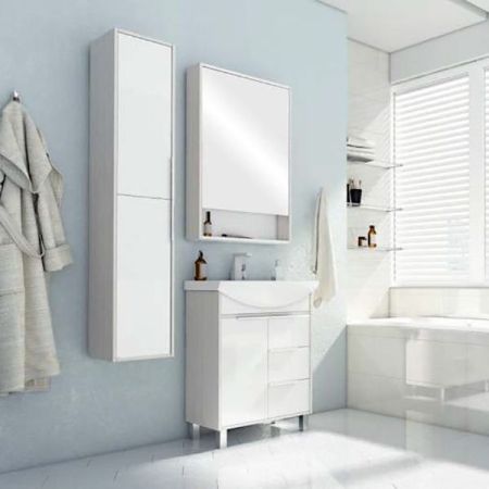 Зеркальный шкаф АКВАТОН РИКО 51 1A212302RIB90 (без оснащения, доводчики, белый/ясень), шт, артикул 1A212302RIB90