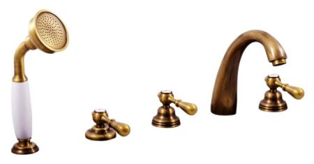 Смеситель на борт ванны Rav Slezak Morava retro MK476.5PSM бронзовый, артикул MK476.5PSM