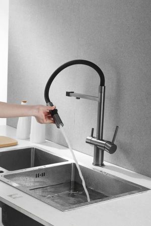 Смеситель для кухни Rose R958T, пепельный, артикул R958T