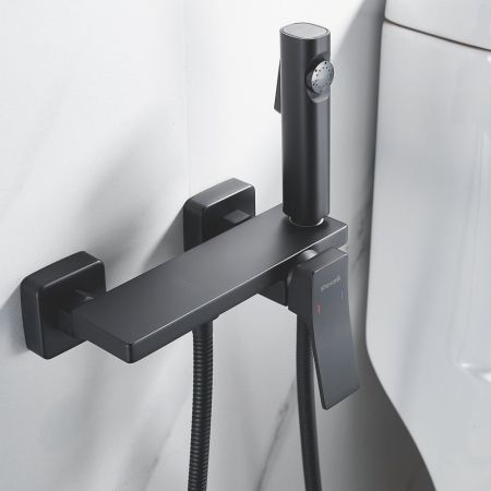 Гигиенический душ со смесителем Shevanik S6105H-1, черный