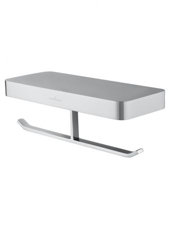 Двойной держатель для туалетной бумаги с полкой WONZON & WOGHAND LOTTE, Хром (WW-8356)