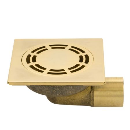 MIGLIORE Трап душевой, 120x120 mm., (выпуск угловой ), золото, артикул 20216