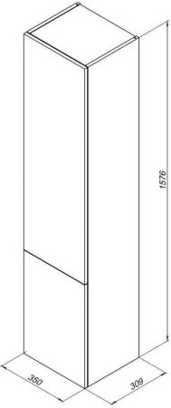 Шкаф-пенал Aquanet Алвита 35 L серый антрацит, артикул 00249618